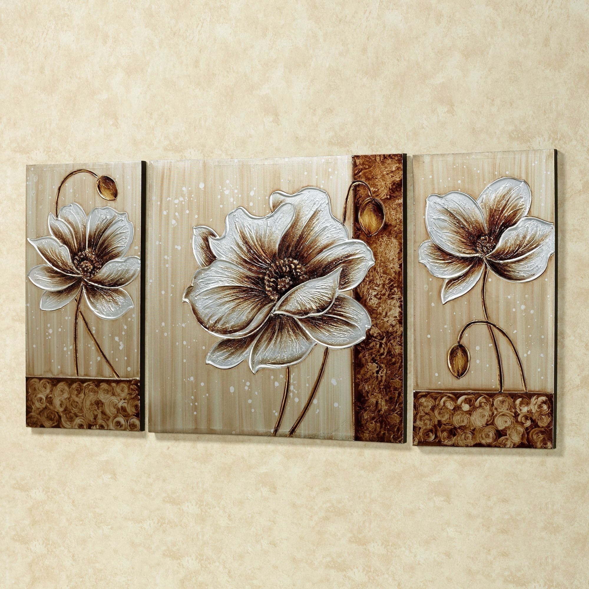 Well Known Subtle Elegance Floral Canvas Wall Art Set Regarding Floral Canvas Wall Art (View 1 of 15)