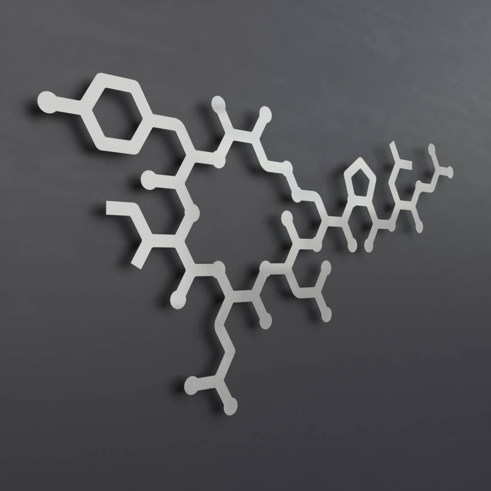Widely Used Oxytocin Molecule Large Metal Wall Art, Science Wall Decor, Modern Pertaining To Modern Metal Wall Art (View 5 of 15)
