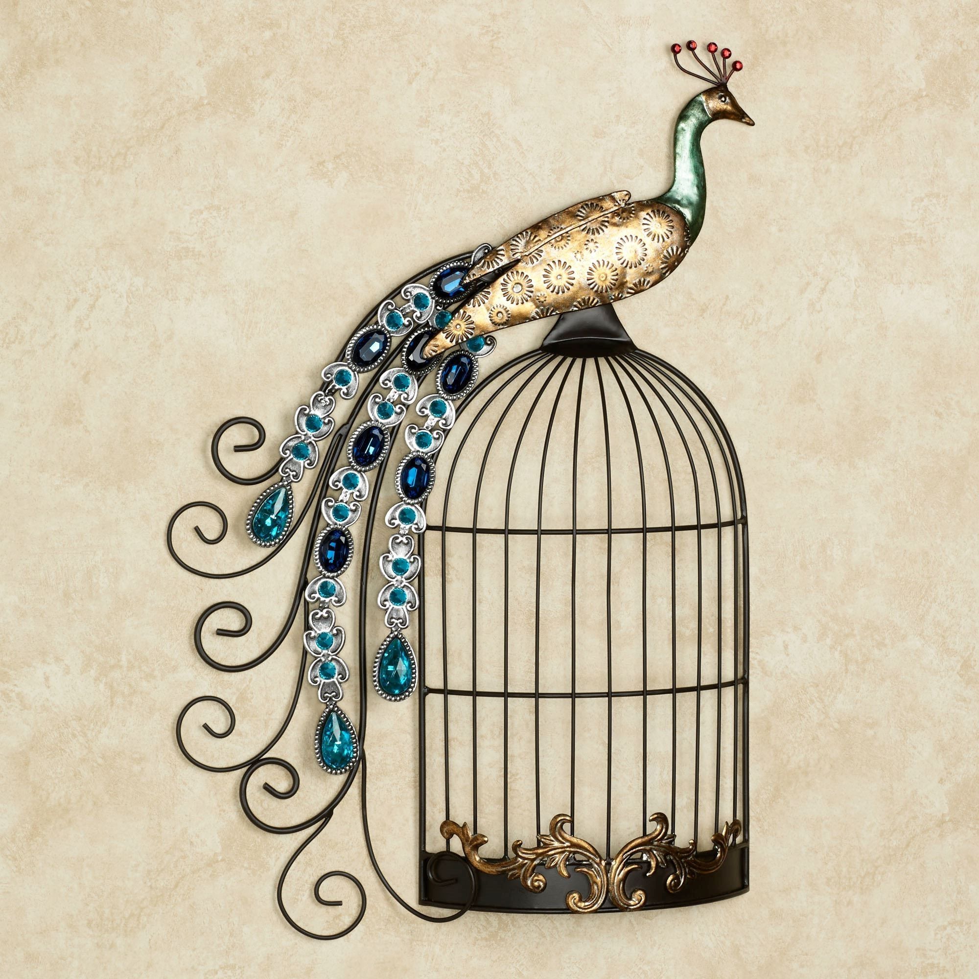 Widely Used Touch Of Class Wall Art Regarding Peacock Jewels On Cage Metal Wall Art (View 2 of 15)