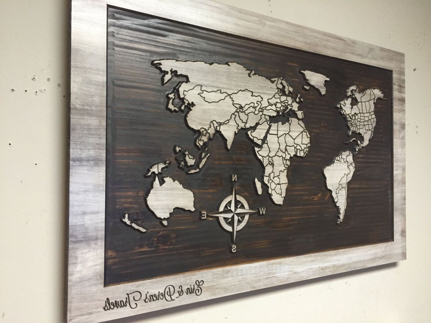 World Map Wood Wall Art Throughout Most Current In World Map Wood Wall Art – World Maps Collection (View 10 of 15)