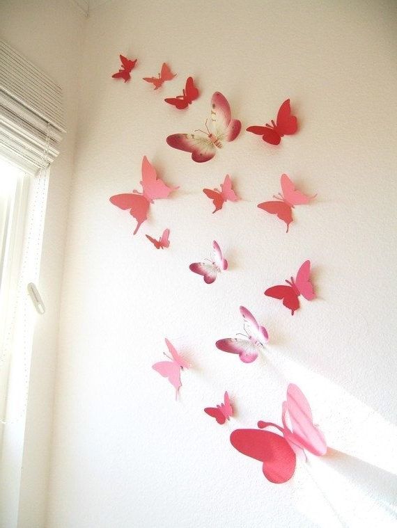 15 3D Paper Butterflies, 3D Butterfly Wall Art, Wall Decor Pertaining To Most Recent White 3D Butterfly Wall Art (View 3 of 15)