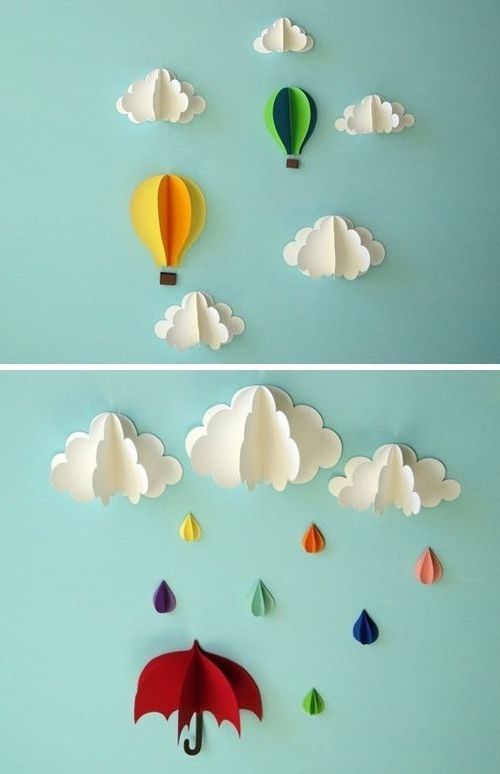 Featured Photo of 2024 Popular 3d Clouds Out of Paper Wall Art