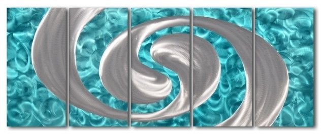 2017 Kindred Abstract Metal Wall Art Intended For Metal Wall Art Decor Abstract Contemporary Modern, Silver Paint In (View 8 of 15)