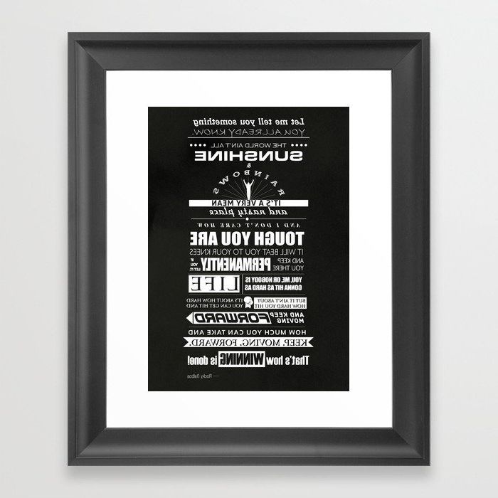 2017 Motivational Poster Rocky Balboa Speech Framed Art Print For Rocky Balboa Wall Art (View 15 of 15)