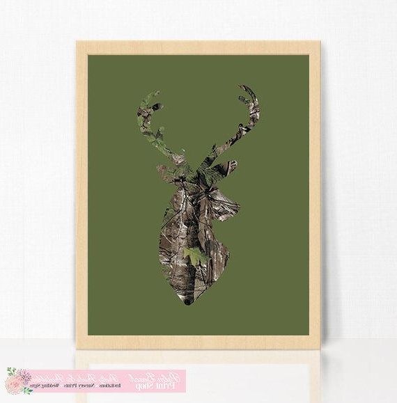 2018 Camouflage Deer Silhouette Wall Art – Instant Downloadable Wall Throughout Camouflage Wall Art (View 12 of 15)