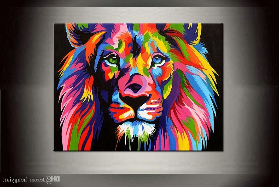 2018 Dazzle Colour Lion Painting Pictures Abstract Art Quality With 2018 Abstract Lion Wall Art (View 1 of 15)