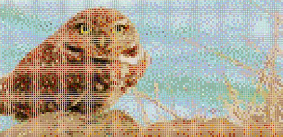 2018 Pixel Mosaic Wall Art Inside Burrowing Owl – Framed Mosaic Wall Art (Photo 1 of 15)