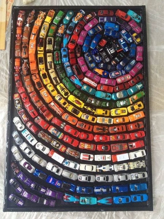 2018 Recycled Toy Cars – "traffic" Wall Art – Nolan Has Enough Cars To Do For Recycled Wall Art (View 12 of 15)