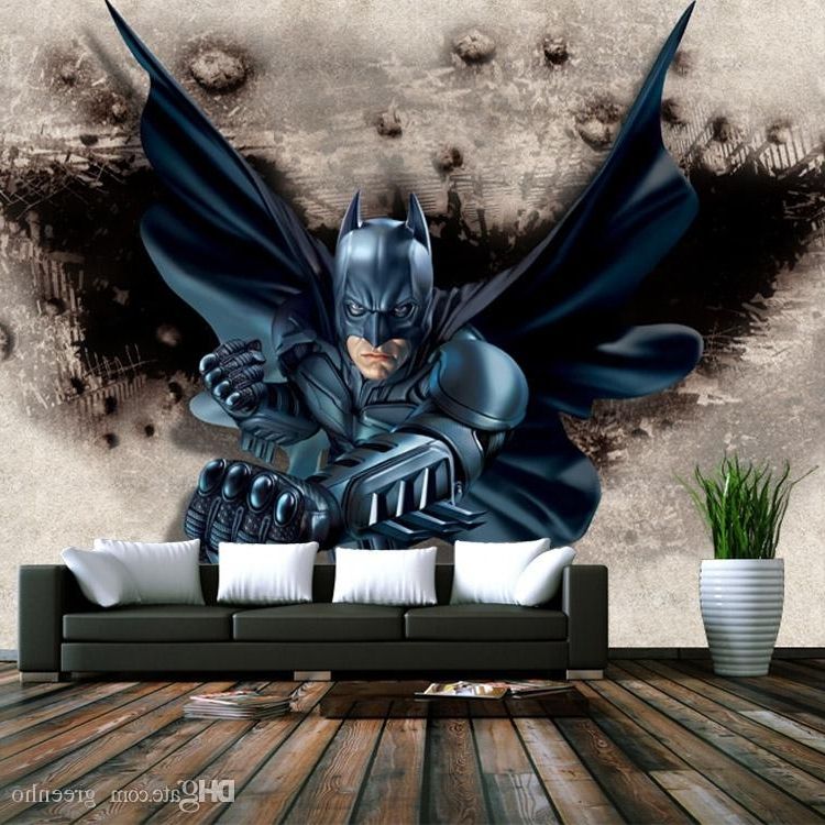 3d Batman Wallpaper Custom Photo Wallpaper Super Hero Wall Mural Within Newest Batman 3d Wall Art (Photo 3 of 15)