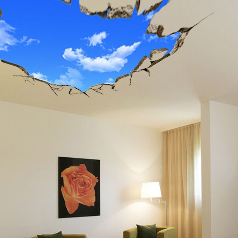 3d Blue Sky Wall Sticker Background Ceiling Wall Paper Mural Decor Intended For Widely Used Vinyl 3d Wall Art (View 9 of 15)