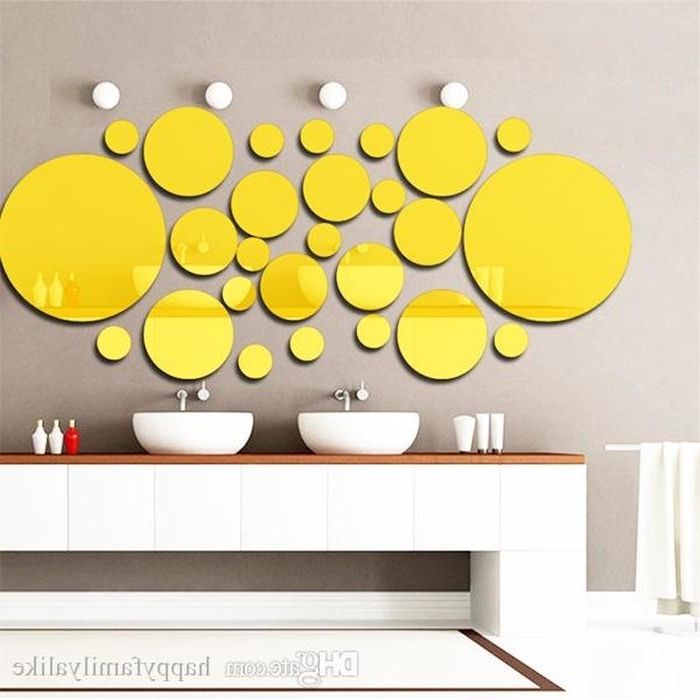 3d Circle Wall Art Inside Trendy 7. 3d Circle Wall Stickers Diy Mirror Combination Personalised Wall (Photo 6 of 15)