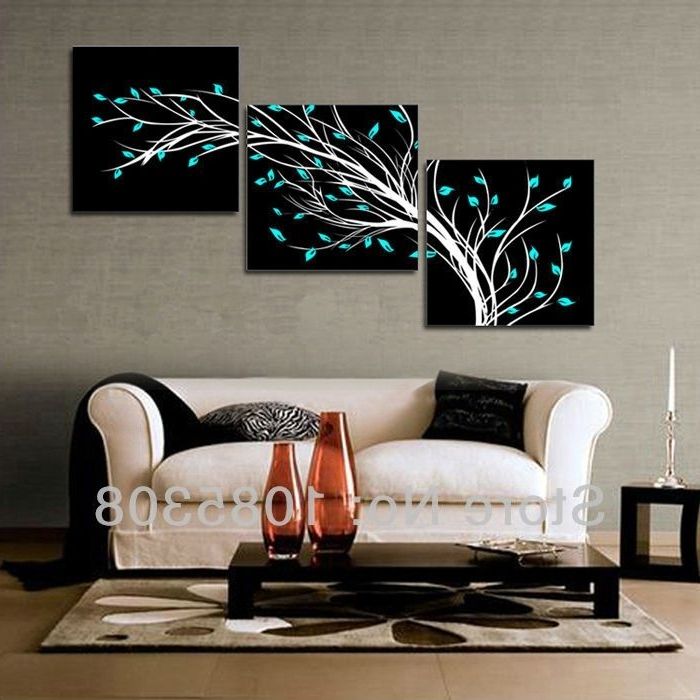 3pc Modern Modern Abstract Huge Wall Art Oil Painting On Canvas (no With Famous 3 Piece Floral Canvas Wall Art (View 7 of 15)