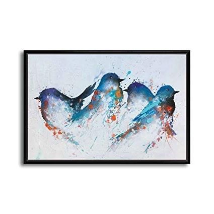 Abstract Bird Wall Art Inside 2018 Amazon: Modern Canvas Wall Art Animal Oil Painting For Home (Photo 15 of 15)