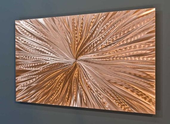 Abstract Copper Wall Art With Most Recent Wall Art – Copper Wall Art – Sculpture – Abstract Art – Metal Wall (Photo 7 of 15)