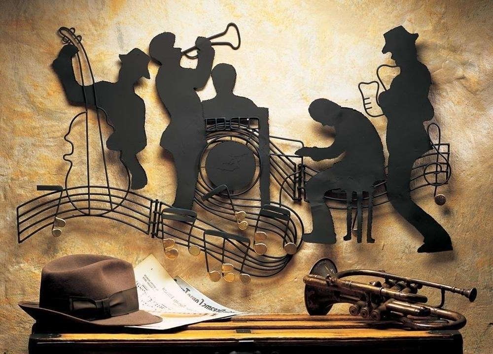 Abstract Musical Notes Piano Jazz Wall Artwork In Famous Music Wall Art Lovely Jazz Music Themed Musician Metal Wall Art Wall (Photo 3 of 15)