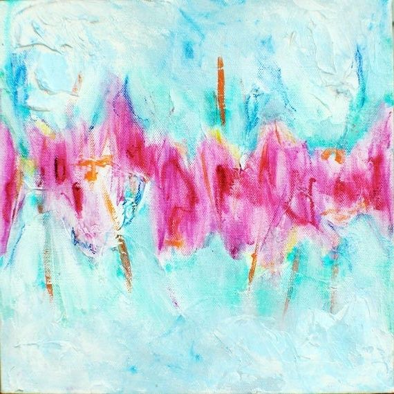 Abstract Painting Pink Abstract Canvas Print Hot Pink White (View 1 of 15)