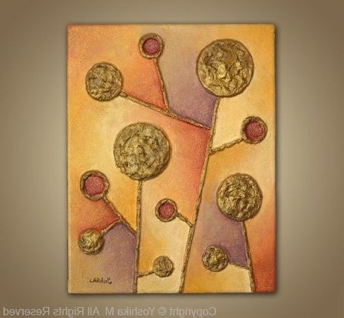 Abstract Wall Art 3d In Most Current Song Of Passion — 3d Relief Wall Art — Metallic Gold Finish (Photo 14 of 15)