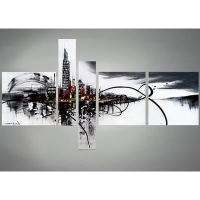 Abstract Wall Art Canada Regarding Well Liked Cityscape Canvas Art Black And White Abstract Wall Decor X In With (Photo 1 of 15)