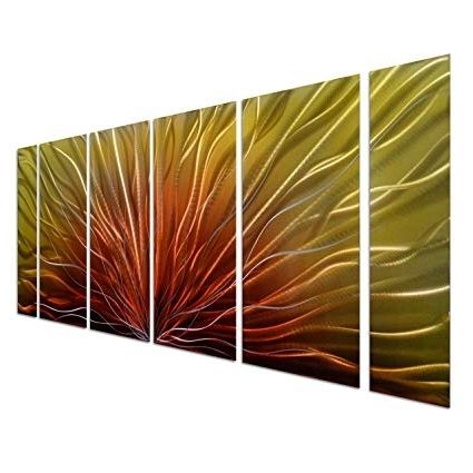 Aluminum Abstract Wall Art Throughout 2017 Amazon: Pure Art Stunning Abstract Aluminum Metal Wall Art, Set (View 7 of 15)