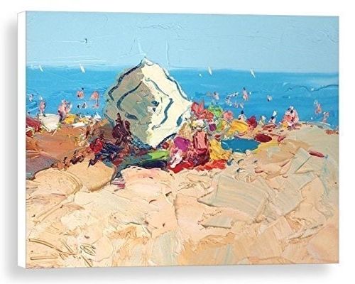 Amazon: Abstract Beach Wall Art People Prints Canvas Artwork With Newest Abstract Beach Wall Art (View 6 of 15)