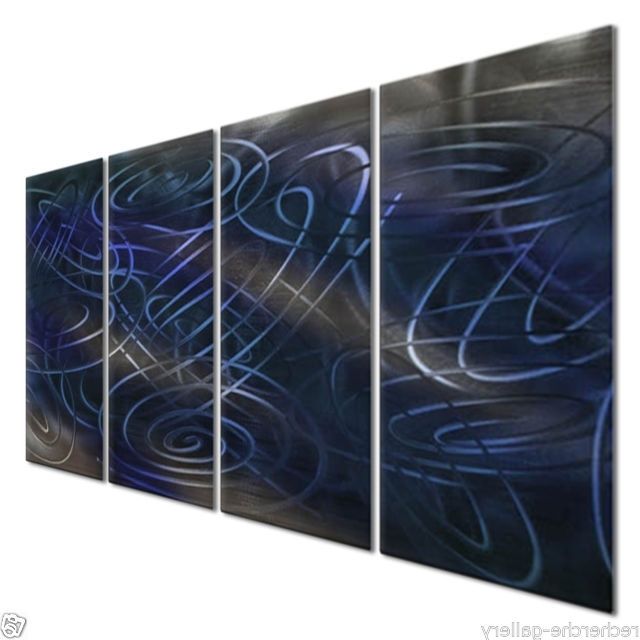 Ash Carl Metal Art Within Widely Used Cool Conjunction Iii Metal Art Abstract Set Of 4 Wall Panel (Photo 9 of 15)