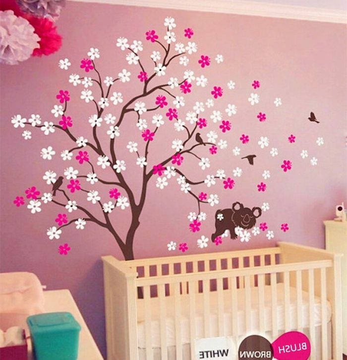 Baby Nursery 3d Wall Art With Recent 12. Koala Lying Blooms Beneath Wall Sticker Baby Bedroom Wall Art (Photo 1 of 15)