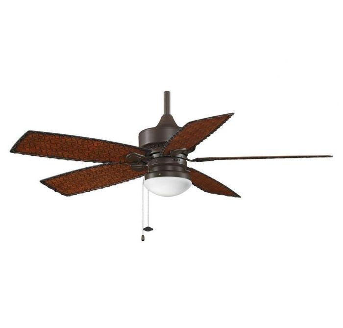 Bamboo Outdoor Ceiling Fans Pertaining To 2017 Fanimation 52" Cancun Outdoor Ceiling Fan In Bronze W/woven Bamboo (Photo 6 of 15)