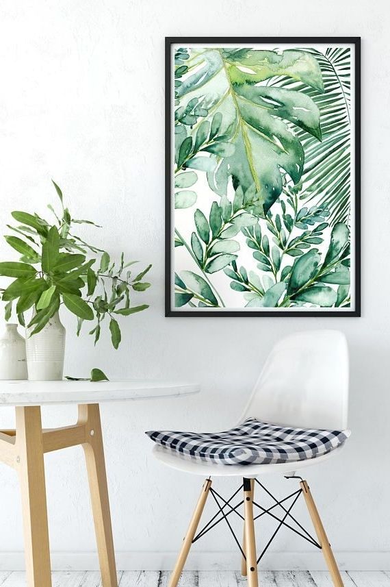 Banana Leaf Wall Art, Banana Leaf Decor, Palm Leaf Art Print, Palm Within Preferred Palm Leaf Wall Decor (View 4 of 15)