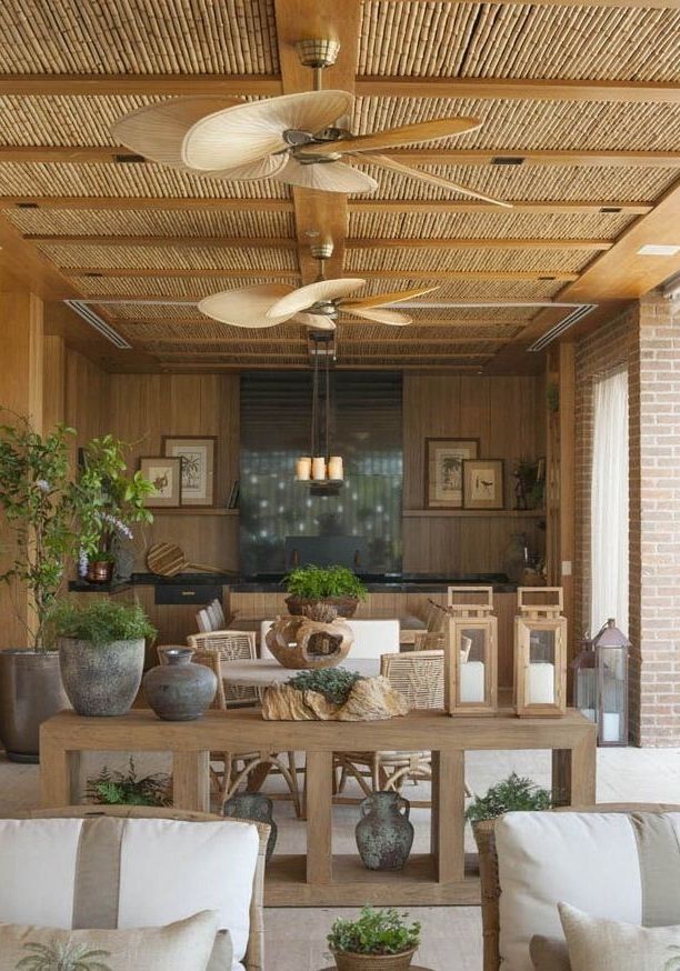 Best And Newest Bamboo Outdoor Ceiling Fans Inside Summer Style!! Elegant Outdoor Terrace Veranda Deck With Outdoor (View 12 of 15)