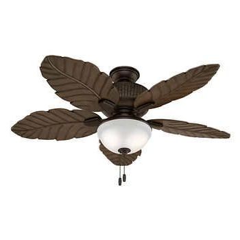 Best And Newest Hunter Sable Ridge Ii Led Outdoor Celiing Fan With Palm Leaf Blades Inside Outdoor Ceiling Fans With Leaf Blades (View 4 of 15)