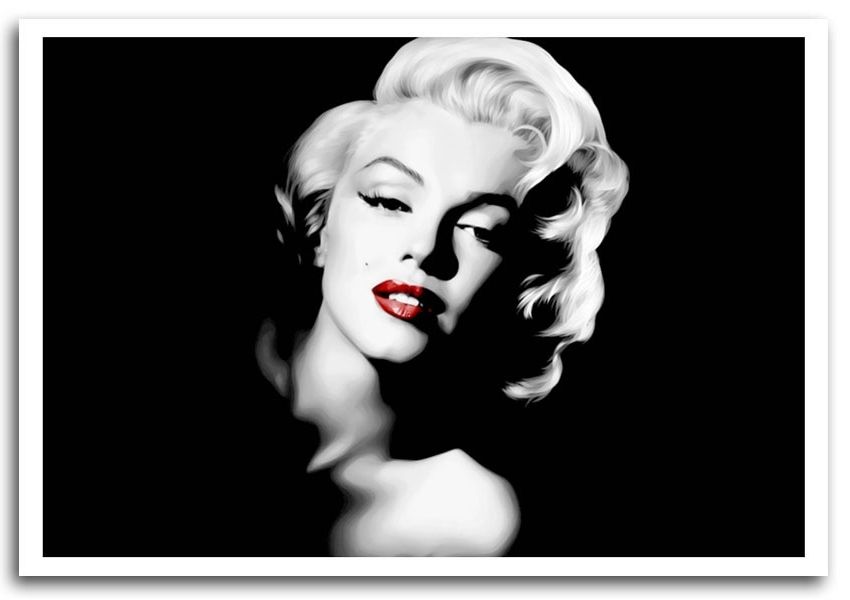 Best And Newest Marilyn Monroe Black And White Wall Art Pertaining To Marilyn Monroe Red Lips Landscape People Framed Art Giclee Art Print (View 12 of 15)