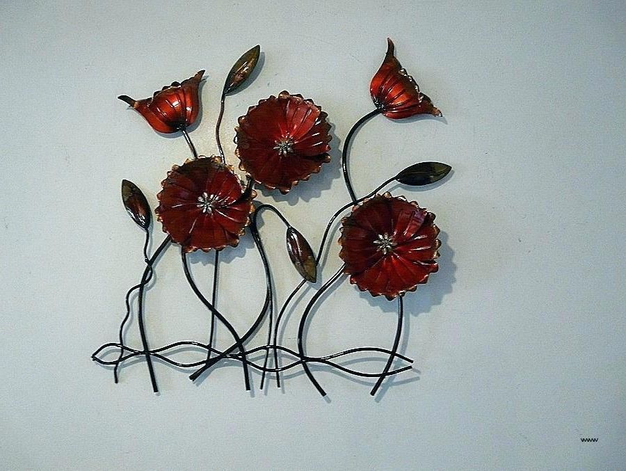 Best And Newest Metal Wall Art Red Metal Poppy Wall Art Poppy Wall Art Metal Luxury Throughout Red Flower Metal Wall Art (View 11 of 15)