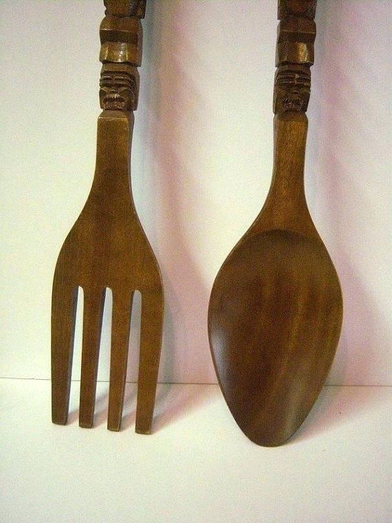 Best And Newest Spoon And Fork Wall Decor Oversized Fork And Spoon Wall Decor Large Intended For Big Spoon And Fork Wall Decor (Photo 2 of 15)