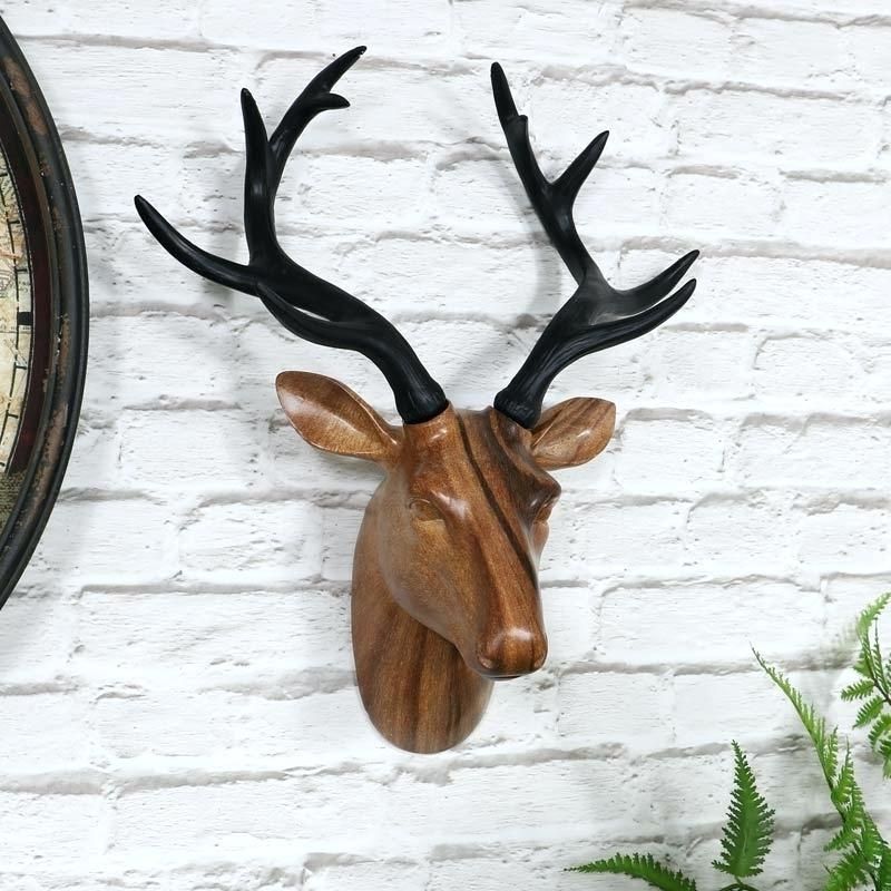 Best And Newest Stags Head Wall Art Brown Resin Wall Mounted Stag Head Vintage Within Stag Head Wall Art (Photo 7 of 15)
