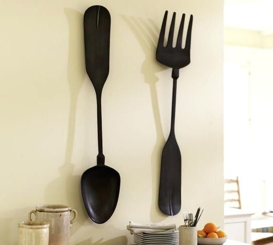 Big Spoon And Fork Decors Pertaining To Most Popular Big Spoon Fork Wall Decor (View 14 of 15)