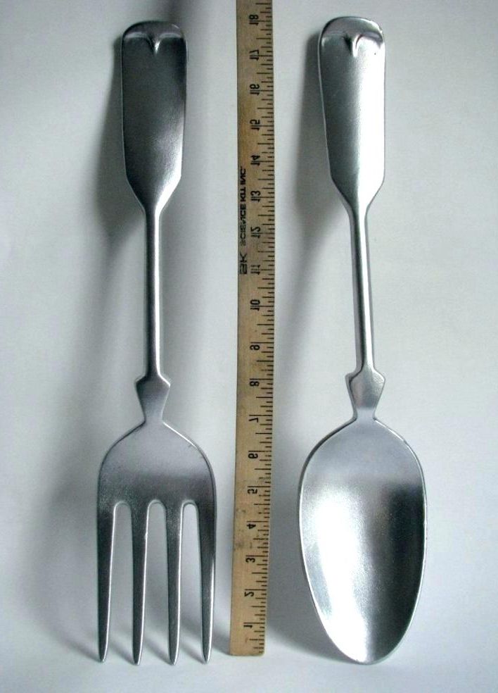 Big Spoon And Fork Wall Decor For Recent Large Spoon And Fork Wall Decor Fork Wall Decor Giant Fork And Spoon (Photo 7 of 15)