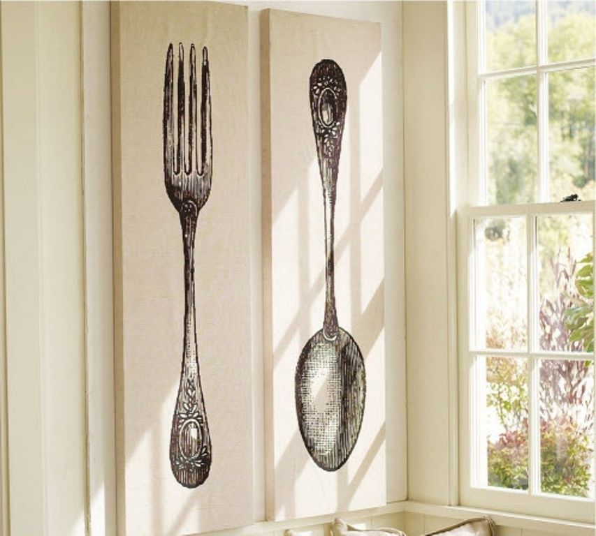 Big Spoon And Fork Wall Decor Within Most Recently Released Oversized Fork And Spoon Wall Decor Chic Mirror Stunning Decoration (Photo 11 of 15)