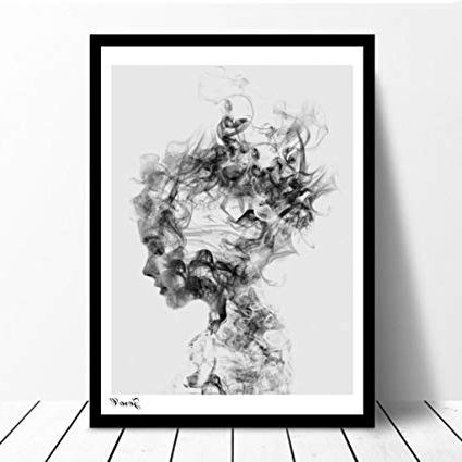 Black And White Framed Wall Art Throughout Fashionable Amazon: Modern Nordic Decor Black White Girl Poster Canvas (View 5 of 15)