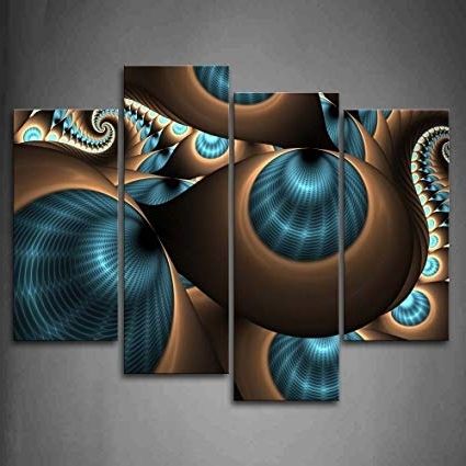 Blue And Brown Abstract Wall Art Pertaining To Latest Amazon: Abstract Blue Brown Like Several Holes Wall Art Painting (Photo 1 of 15)