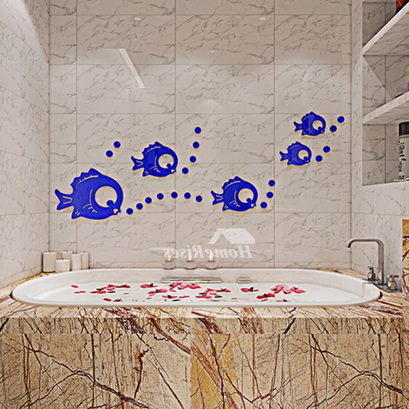 Blue/baby Blue/red Fish Wall Decals Home Decor Bathroom Personalized Inside Current Fish Decals For Bathroom (View 10 of 15)