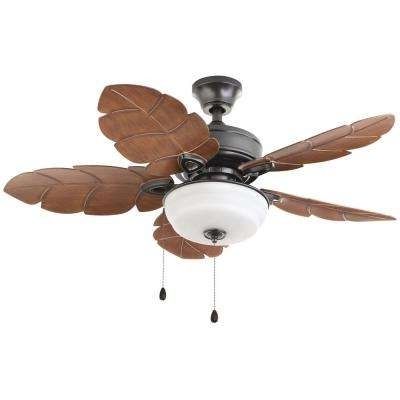 Brown Outdoor Ceiling Fan With Light For Trendy Flush Mount – Brown – Outdoor – Ceiling Fans – Lighting – The Home Depot (View 4 of 15)