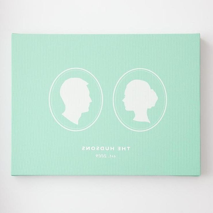 Cameo Wall Art In Most Current Personalized Cameo Couple Silhouette Wall Art (View 12 of 15)