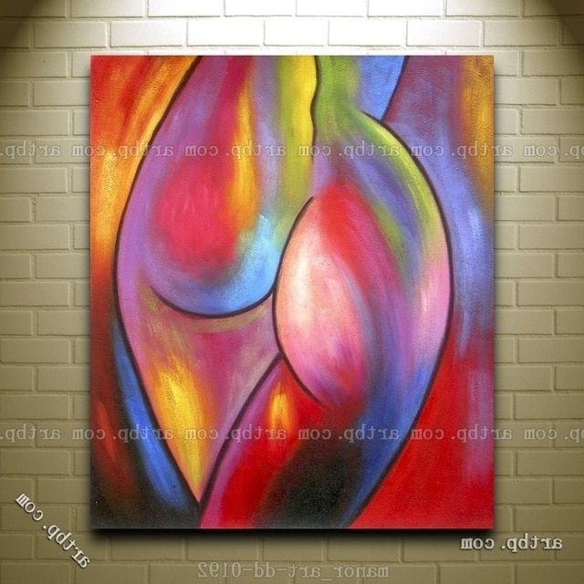 Canvas Wall Art Oil Painting Modern Decor Hand Painted Colourful In Newest Colourful Abstract Wall Art (View 8 of 15)