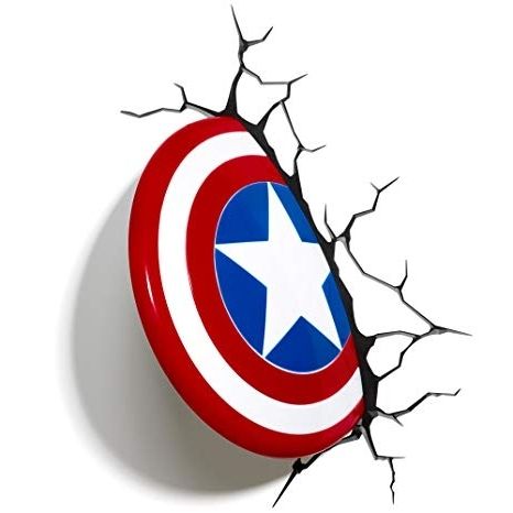Captain America 3d Wall Art In Well Liked Marvel 3d Deco Light – Captain America Shield Children's Wall Lamp (View 14 of 15)