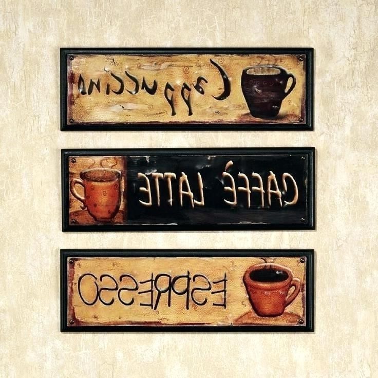 Coffee Themed Kitchen Decor Metal Wall Art Coffee Theme Cafe Latte Pertaining To Newest Cafe Latte Kitchen Wall Art (View 4 of 15)