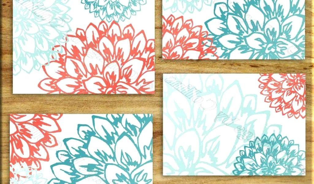 Coral And Teal Wall Decor Decor Elegant Coral Teal Aqua Turquoise Intended For Most Recent Orange And Turquoise Wall Art (View 13 of 15)