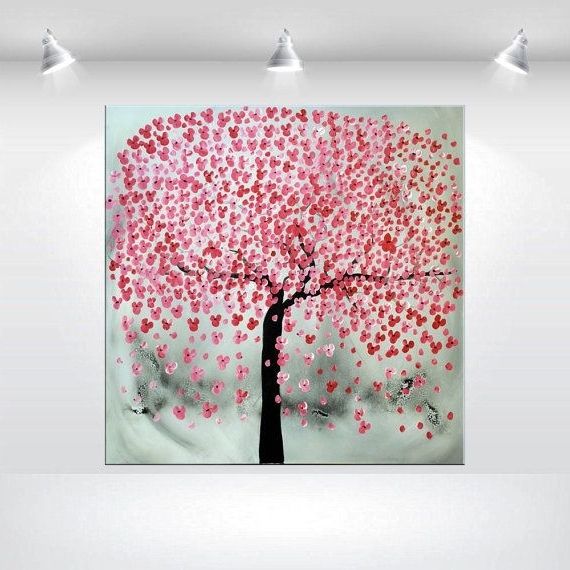 Current Blossom White 3D Wall Art Within Oversized Abstract Painting Acrylic Painting Cherry Blossoms White (View 1 of 15)