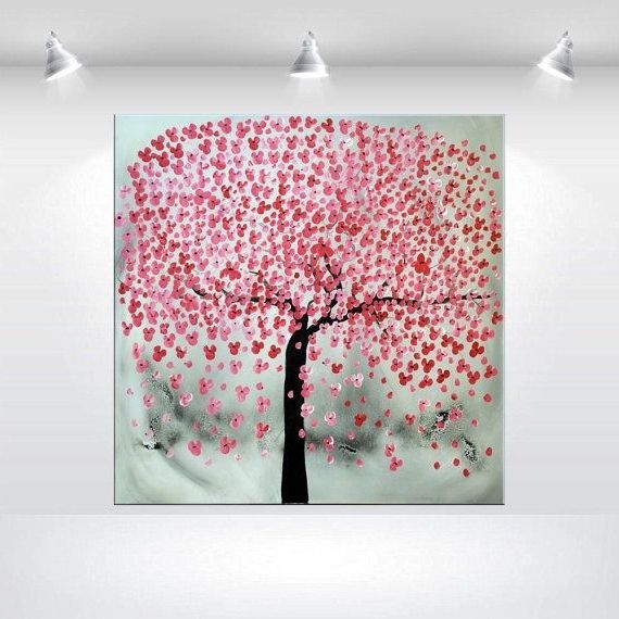 Current Blossom White 3d Wall Art Within Oversized Abstract Painting Acrylic Painting Cherry Blossoms White (Photo 1 of 15)