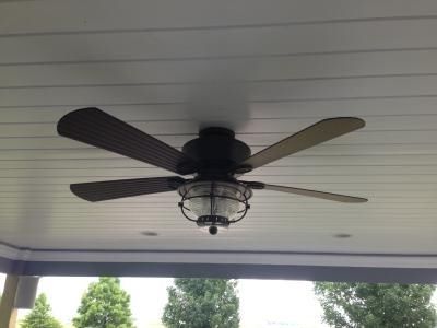 Current Outdoor Ceiling Fans With Downrod Regarding Shop Harbor Breeze Merrimack 52 In Antique Bronze Downrod Or Flush (View 10 of 15)