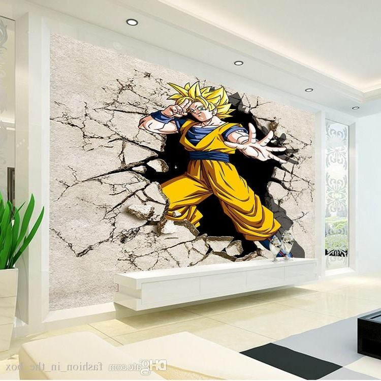 Dragon Ball Photo Wallpaper 3d Anime Wall Mural Custom Cartoon For Trendy 3d Wall Art Wallpaper (View 8 of 15)